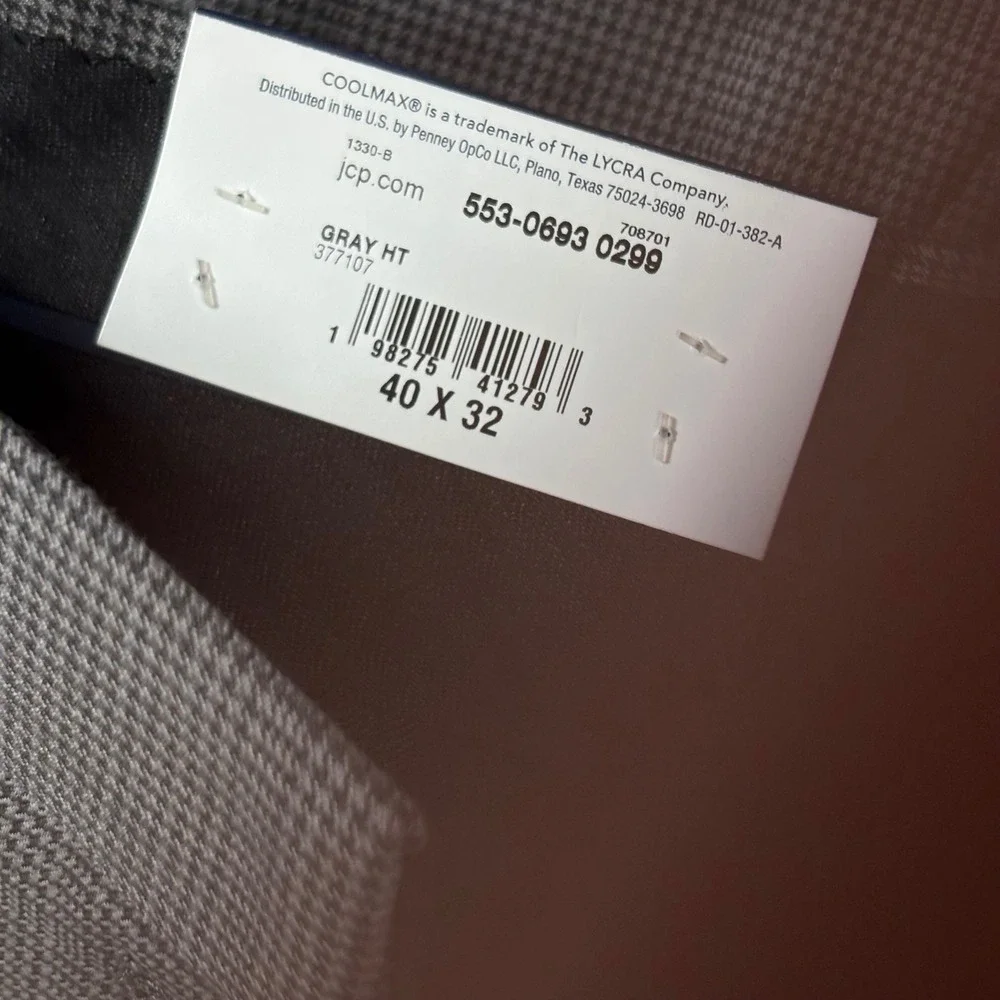 Stafford CoolMax Ecomode Gray Houndstooth Classic Wool Blend Dress Pants 40x32